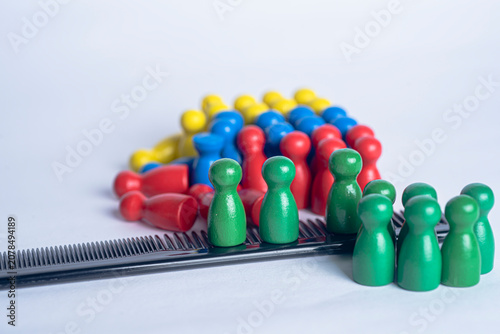Infrastructure disruption concept with miniature people after earthquake