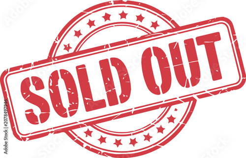Obraz na plátně Sold Out Stamp for Retail Inventory and Product Status