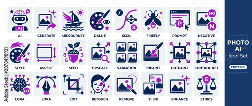 Tableau sur toile Collection of graphic design icons.