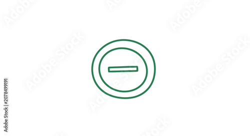 Fotografía Green Minus Sign Icon Simple Design.
