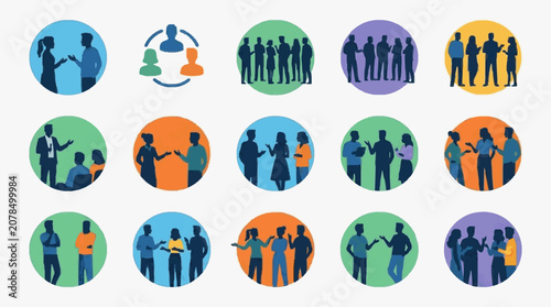 Konstfotografi Team Collaboration Group Dynamics Icons.
