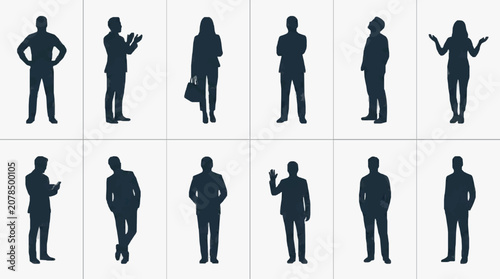 Fotografía Silhouettes of Daily Human Activities.