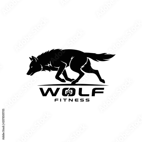 Wolf Fitness Logo Design Concept.