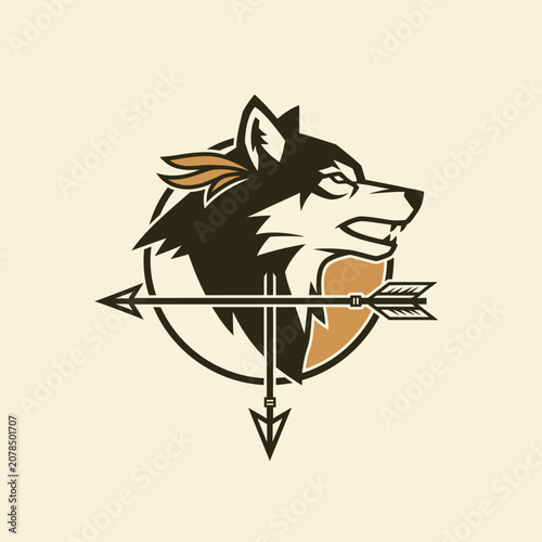Husky Dog Head Illustration Profile.