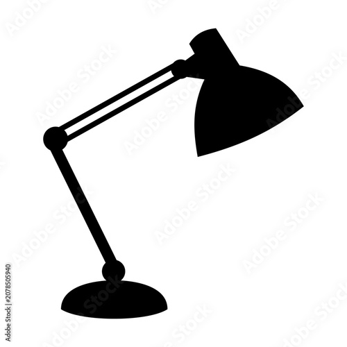 Work lamp Silhouette black and white design vector art