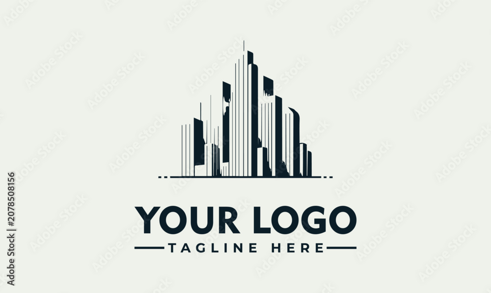 Obraz premium Modern city skyline architecture building vector. logo. illustration