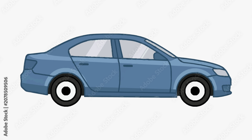 Fototapeta premium Modern Sedan Car Illustration.