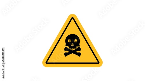 2d Animation caution alert risk safety danger road warning sign sign symbol animated motion graphic footage with alpha channel or transparency background