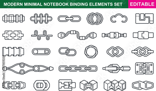 Fotografía Modern minimal notebook binding elements set