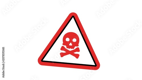 2d Animation caution alert risk safety danger road warning sign sign symbol animated motion graphic footage with alpha channel or transparency background