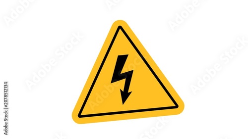 2d Animation caution alert risk safety danger road warning sign sign symbol animated motion graphic footage with alpha channel or transparency background
