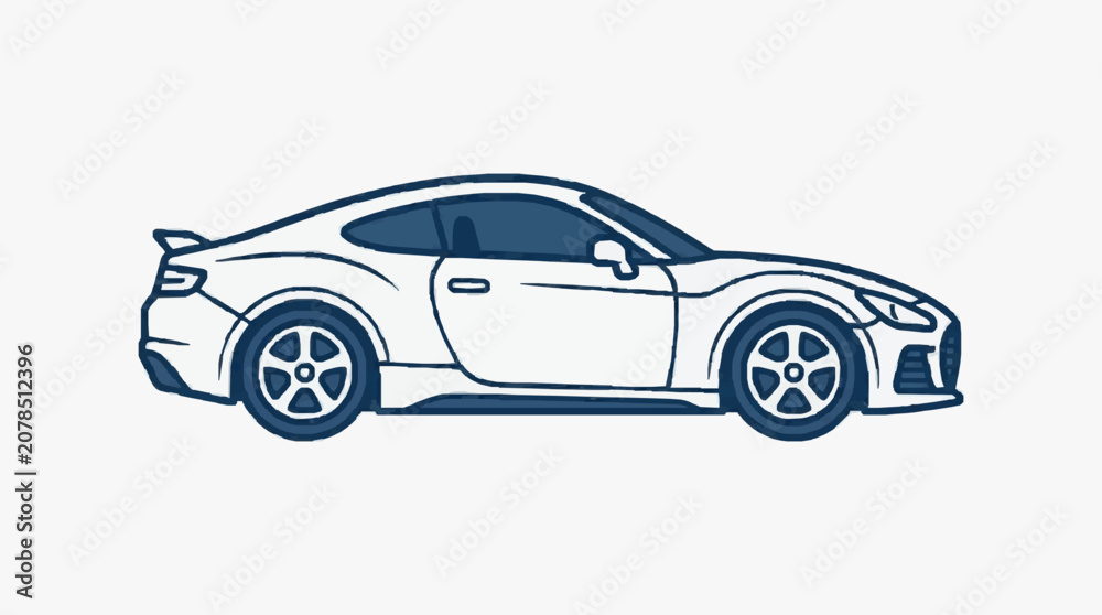 Fototapeta premium Modern Sport Coupe Design Illustration.