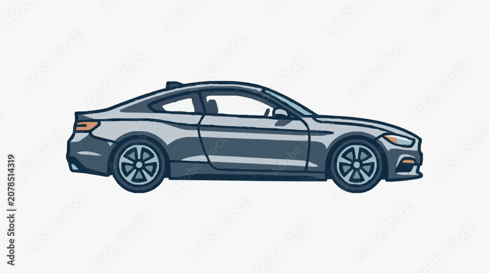 Fototapeta premium Modern Sports Coupe Car Design Illustration.