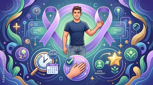 Young man promoting mens health awareness and early detection