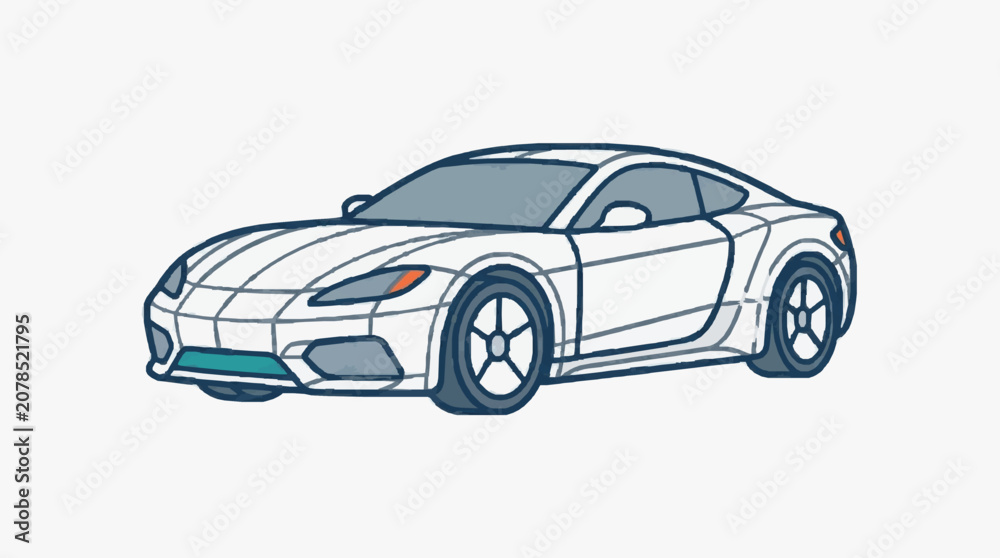 Naklejka premium Modern Sporty Luxury Coupe Design.