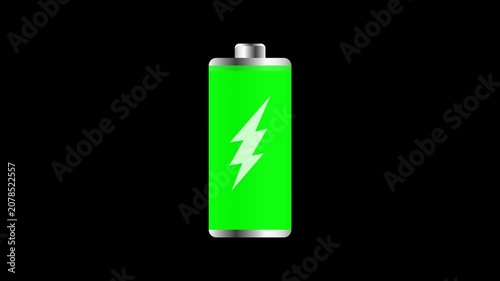 Battery Full Charge Animation Alpha Channel 4K Resolution