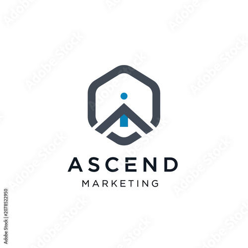 Ascend Marketing Logo Design Template.