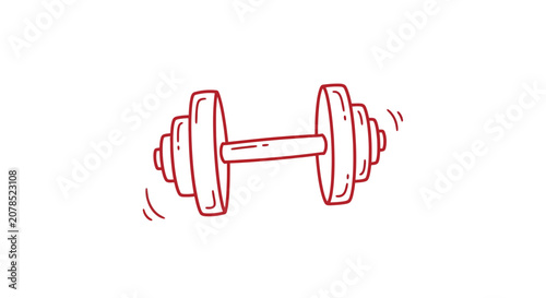 Red Dumbbell Icon Fitness Illustration.