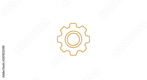 Simple Yellow Gear Icon on White.