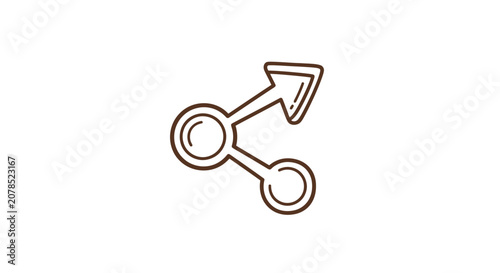 Simple Line Drawing of Share Icon.