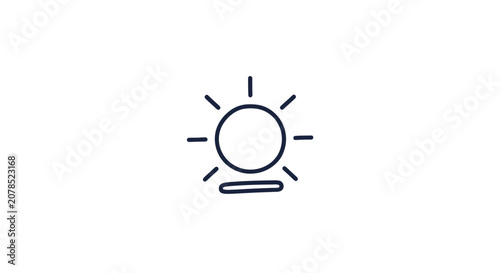 Simple Line Drawing of a Sun.