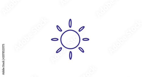 Simple Line Drawing of a Sun.