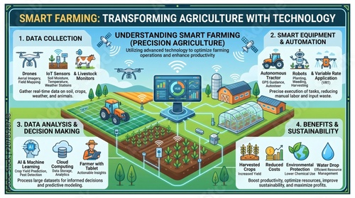 Smart farming technology transforming agriculture.
