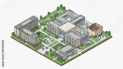 Modern University Campus Complex.