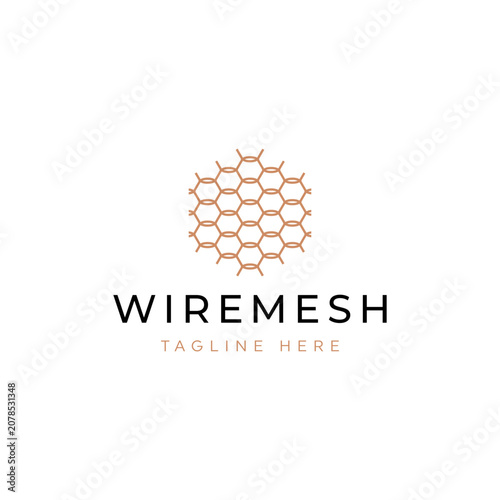Minimalist wire mesh logo featuring a geometric hexagonal lattice icon