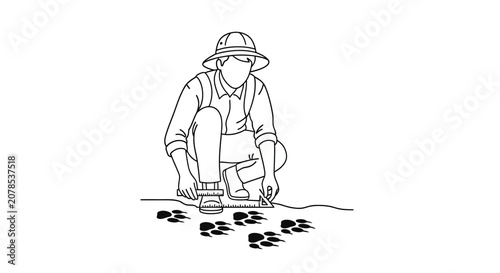 Person planting seeds in garden soil illustration.