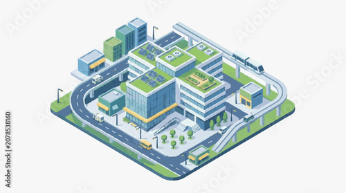 Bild auf Leinwand Modern Urban Campus Complex.