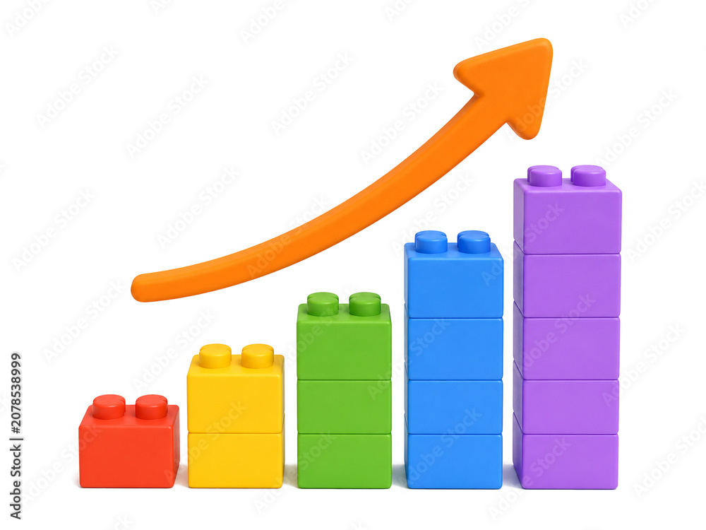 Obraz premium toy block graph