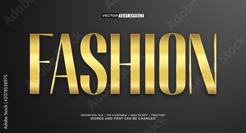 Luxury Golden Fashion 3D Editable Text Effect Premium Typography Vector Template