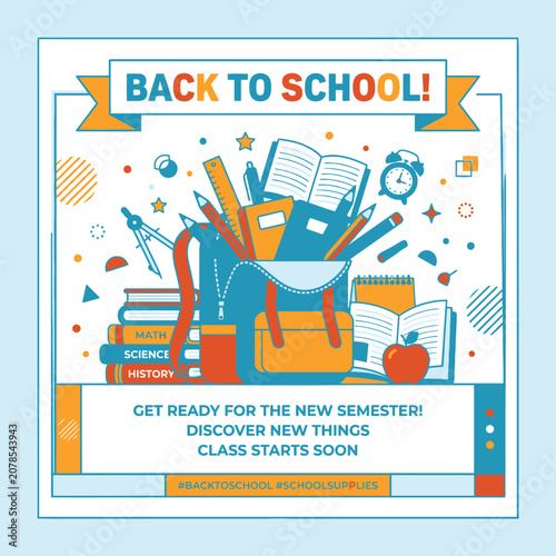 Back to school supplies and books.