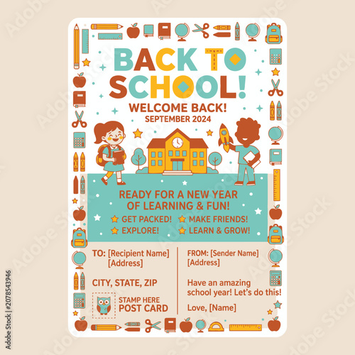 Back to school welcome card.