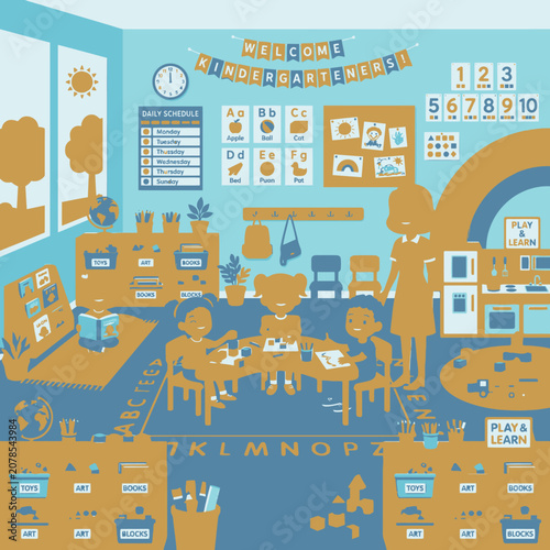 Children in a classroom setting learning.