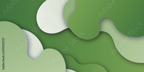 Abstract Green Wavy Paper Cut Background Design