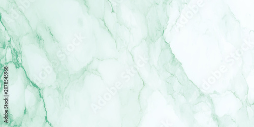 Schilderij op canvas Mint green marble texture background with white and green veins for design and d