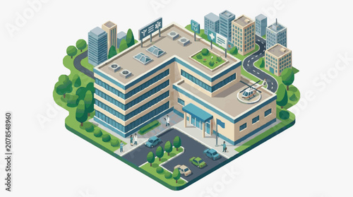 Tableau sur toile Modern Urban Office Complex with Parking.