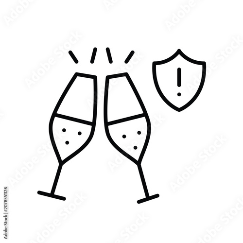 Konstfotografi Alcohol safety alert, safe celebration warning