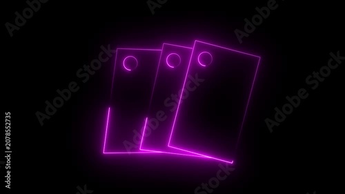 Neon mobile phone icon animation. Smartphone with upload icon. Neon outline of a smartphone within neon lights mobile device 4k video animation