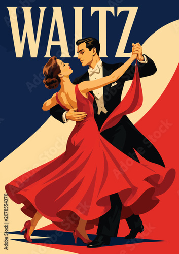 Fotografía 093-46-Couple ballroom dancing with elegance, a man in a tuxedo and a woman in a