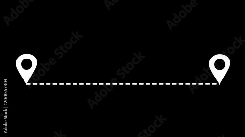 White horizontal dotted dash line animation. Minimalist graphic border, divider separator 4k animation.