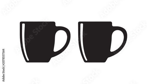 Foto black and white silhouette set of mug very high quality vector illustration