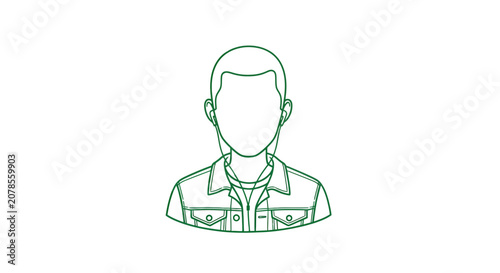 Simple Line Drawing of a Man.