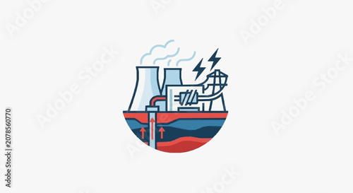 Photography Nuclear Power Ship Concept Illustration.