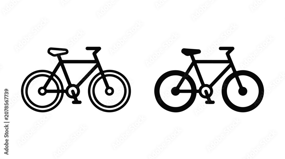 Fototapeta premium Bicycle Minimalist Vector Art Two Bicycle Style Choices for Transportation Theme Use