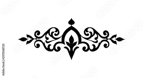 Black ornate border, decorative frame, elegant design element, vector flourish