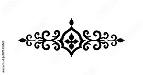 Black ornate border, decorative frame, elegant design element, vector flourish