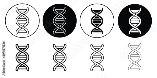 Tableau sur toile DNA structures displayed in various icons and formats together